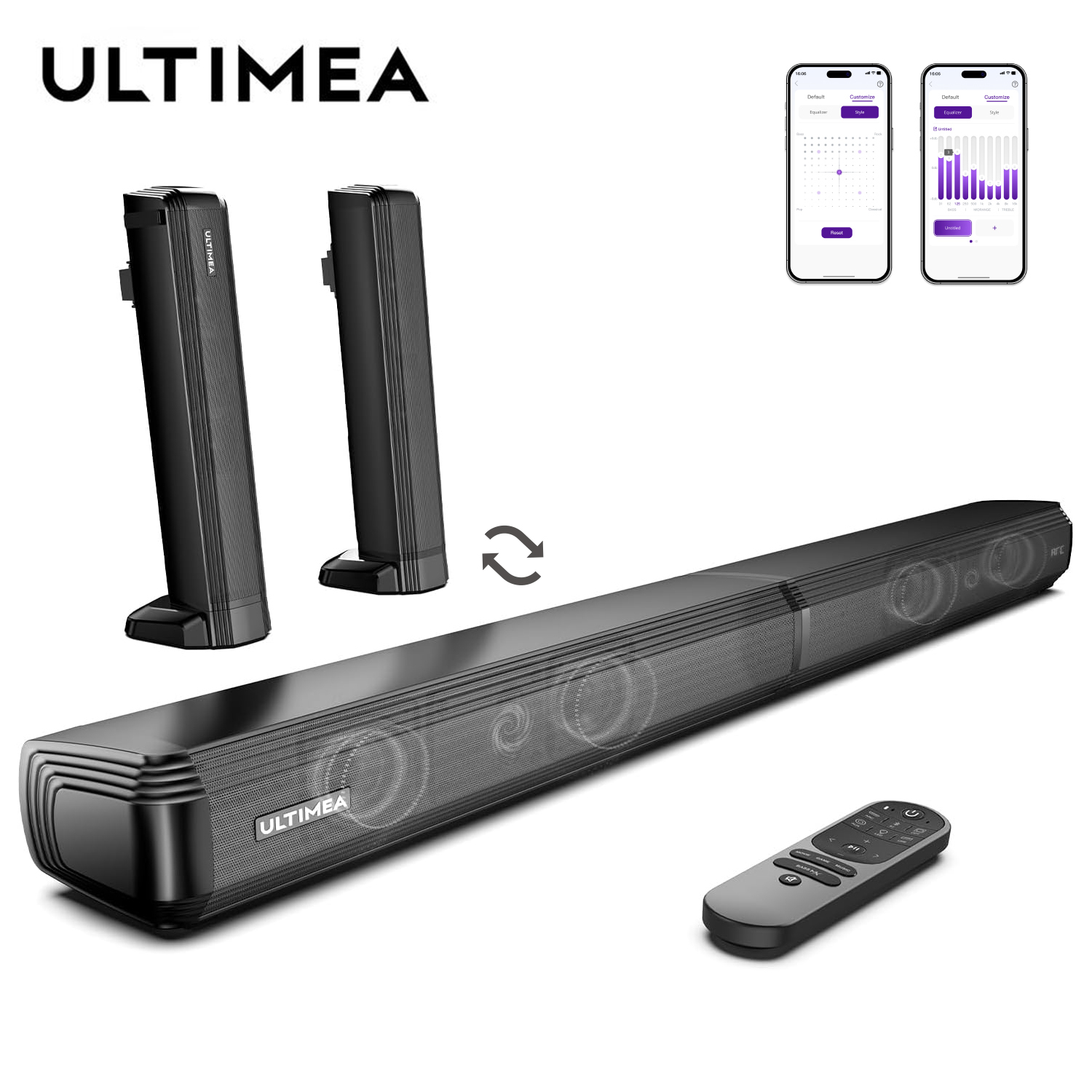 Home Cinema Dolby Atmos - ULTIMEA 100W 2.2ch TV Sound Bar,