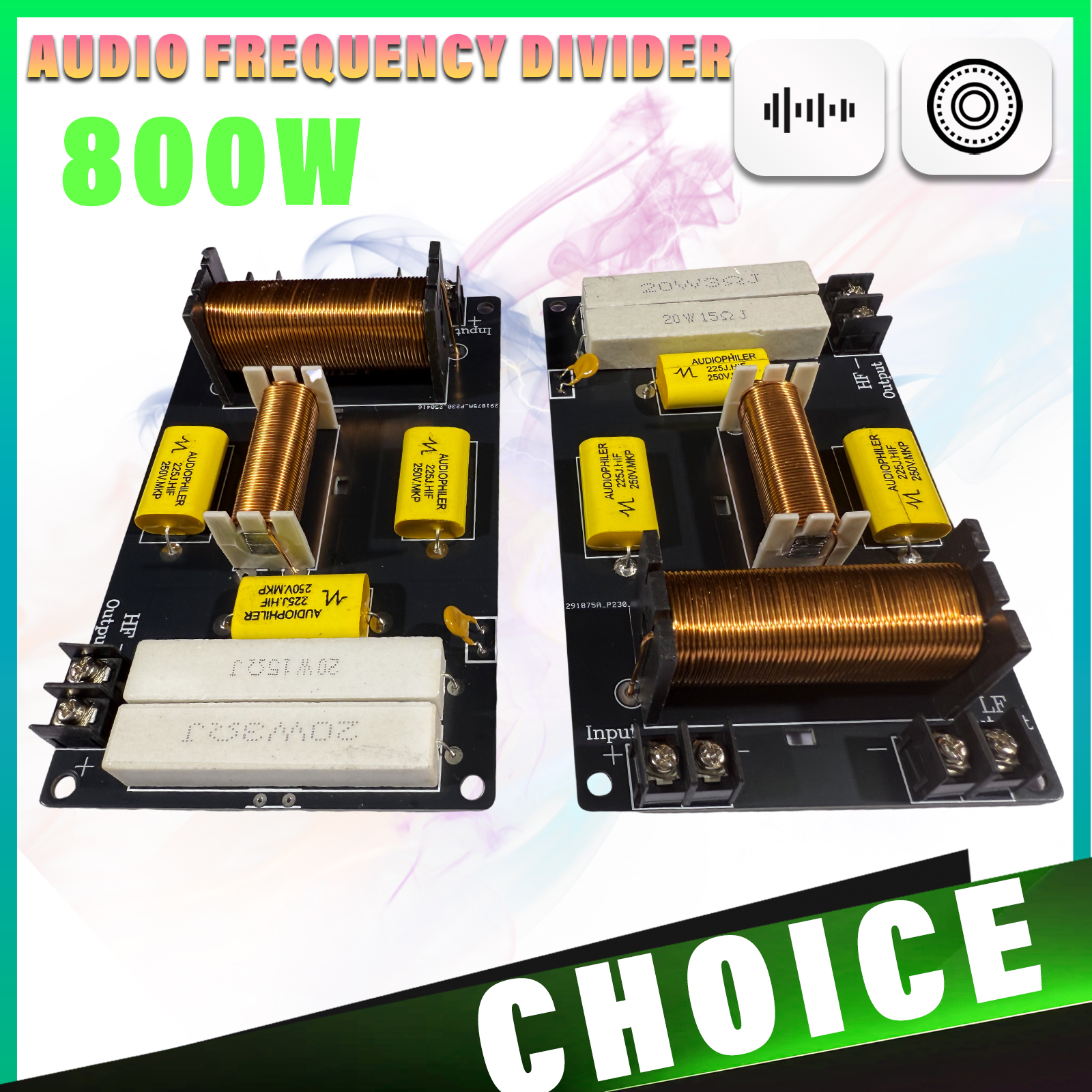 Home Cinema Speakers - Audio frequency divider 800W 2-Way Hi-Fi
