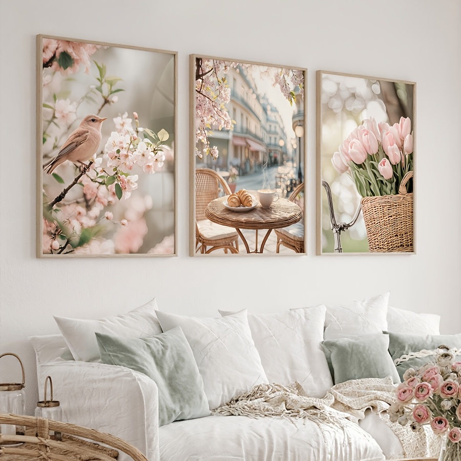 Home Cinema Wall Art - 3pcs/set Romantic Paris Street Canvas Print