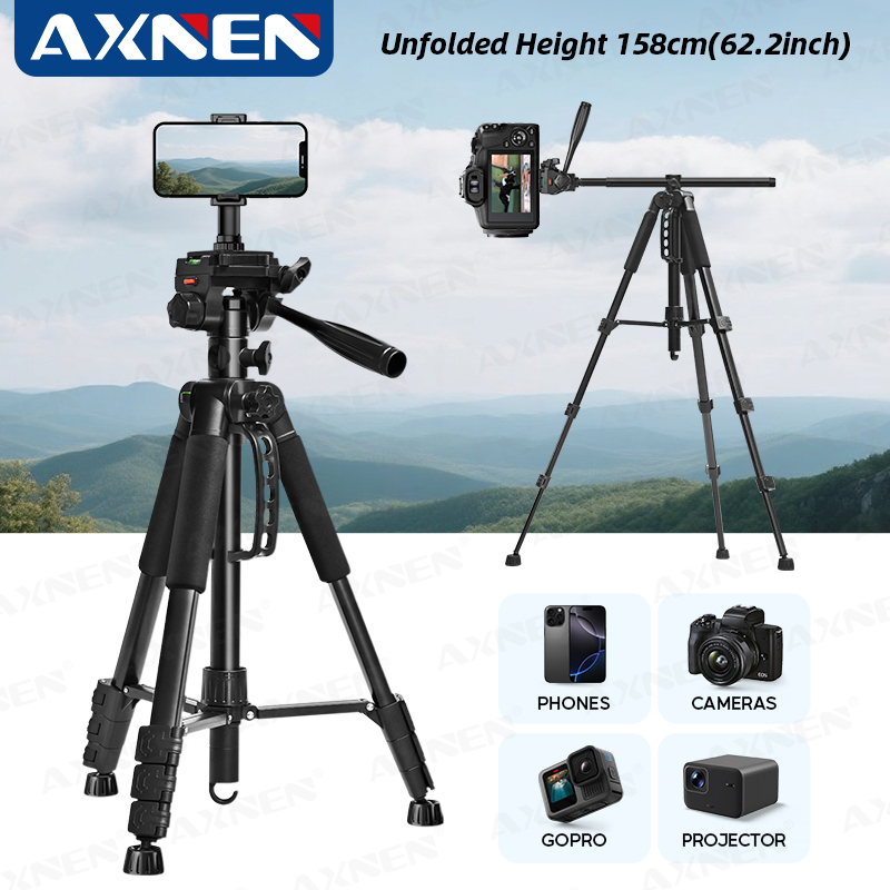 Home Cinema Portable - Professional Tripod Aluminum 62”158CM Adjustable Height