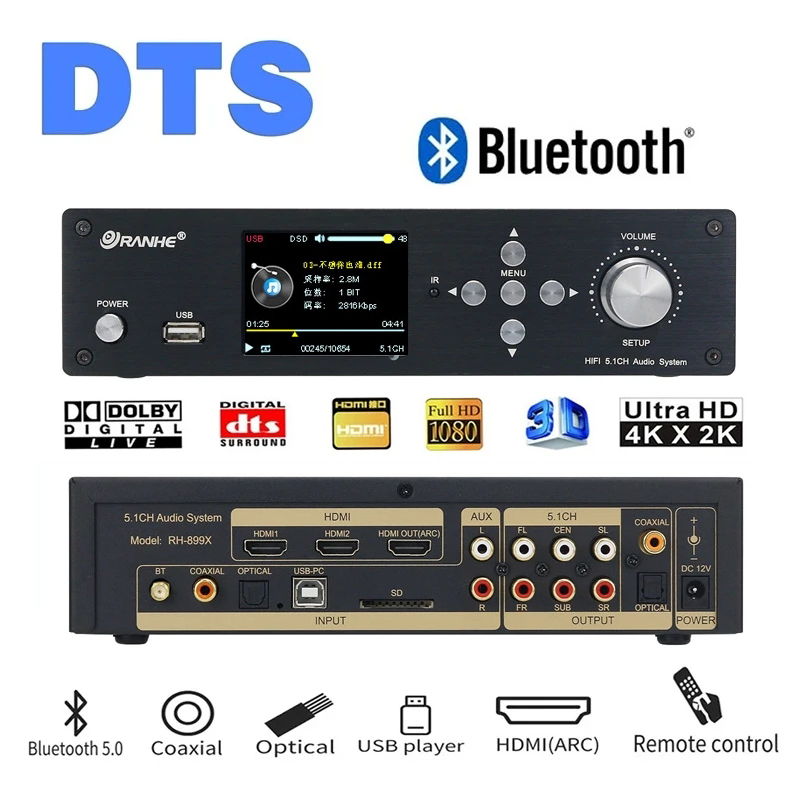 Surround Sound Decoder - HDMI-compatible DTS AC3 Decoder 5.1 Lossless