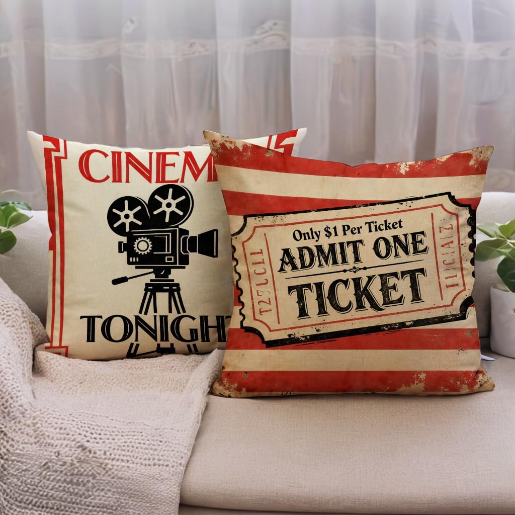 4Pcs Vintage Cinema Throw Pill - Home Cinema Tickets recensione e prezzo