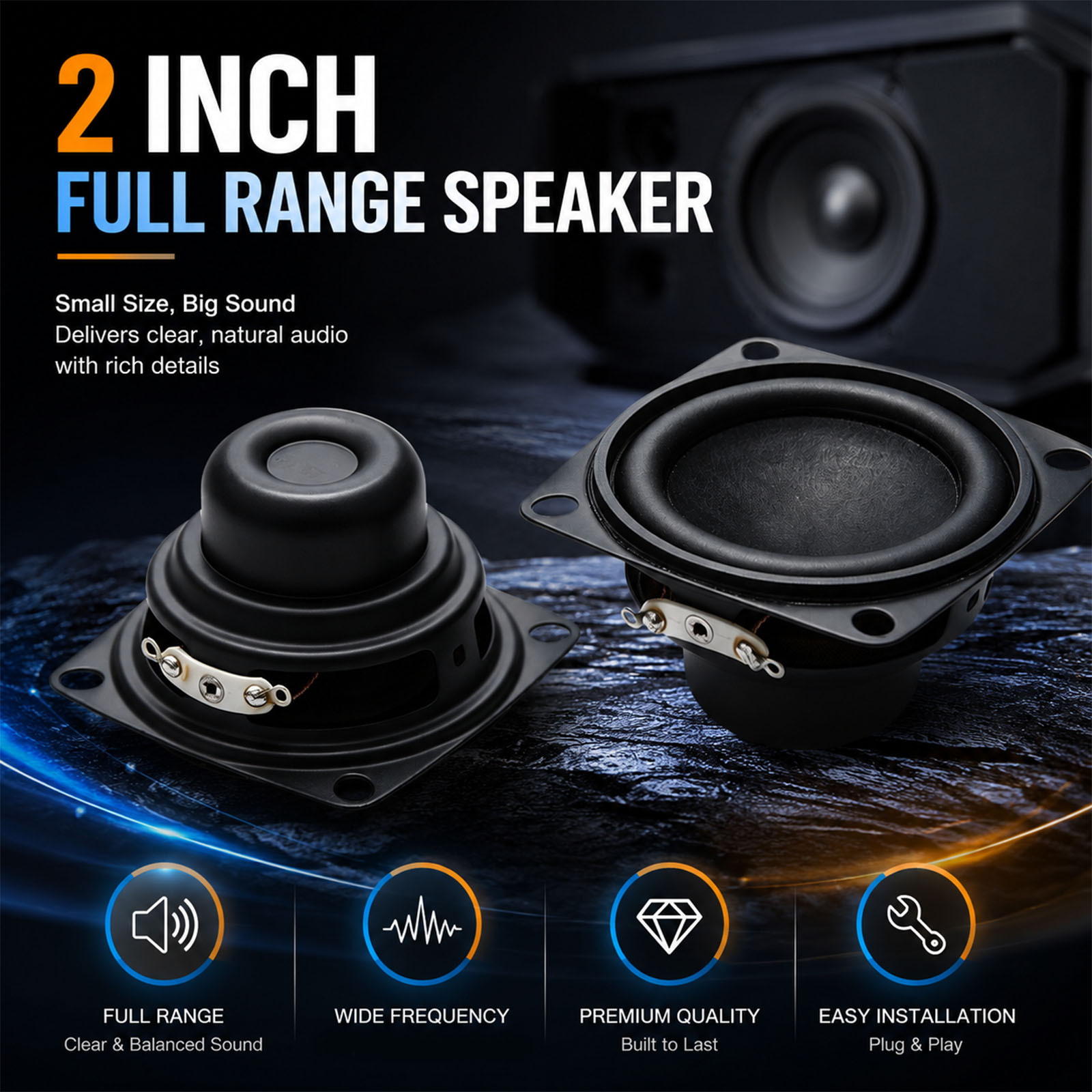 2Pcs 2 Inch Mini Audio Portabl - Home Cinema Portable recensione e prezzo