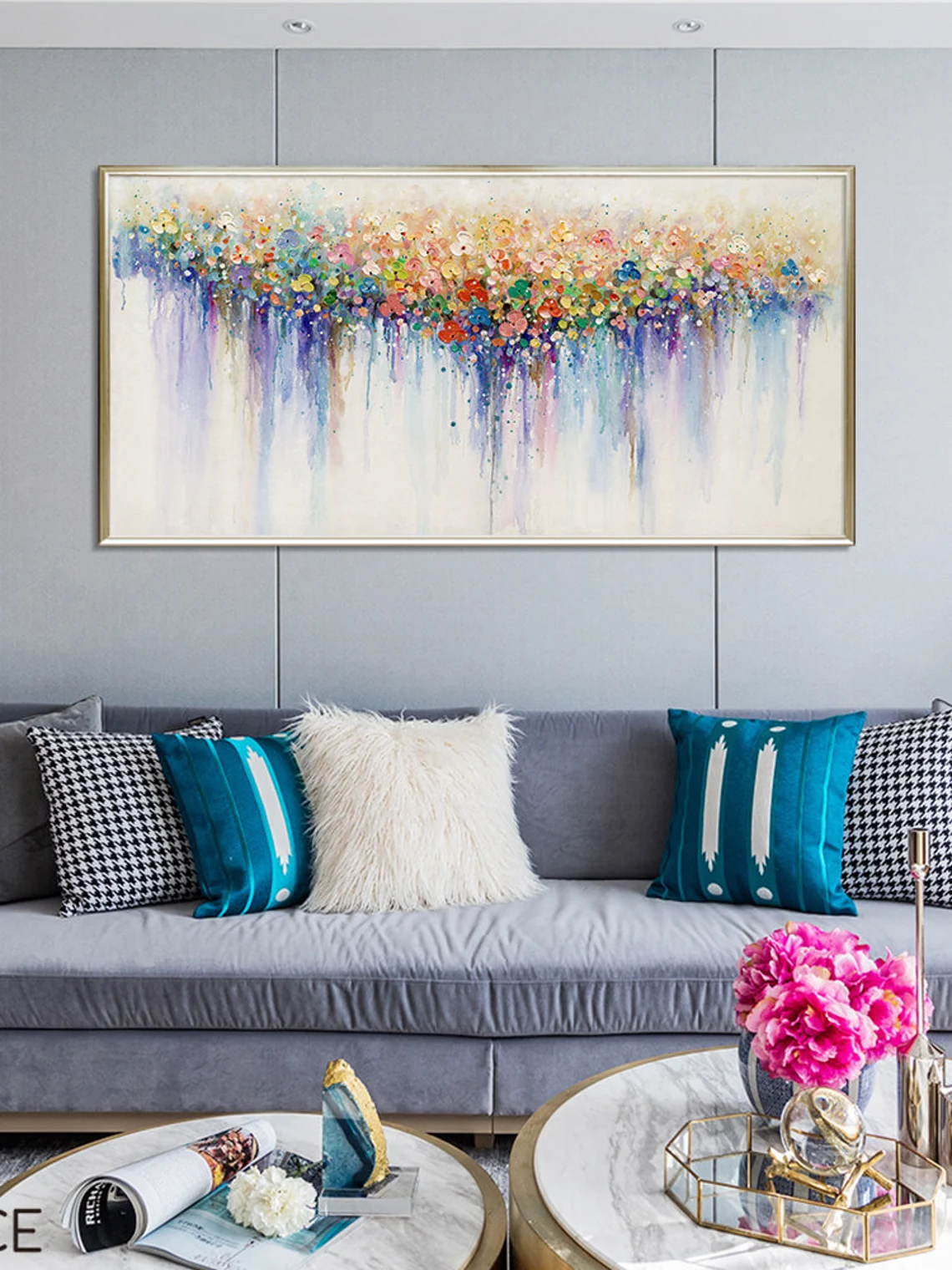 Colorful Flower Painting on Ca - Home Cinema Wall Art recensione e prezzo