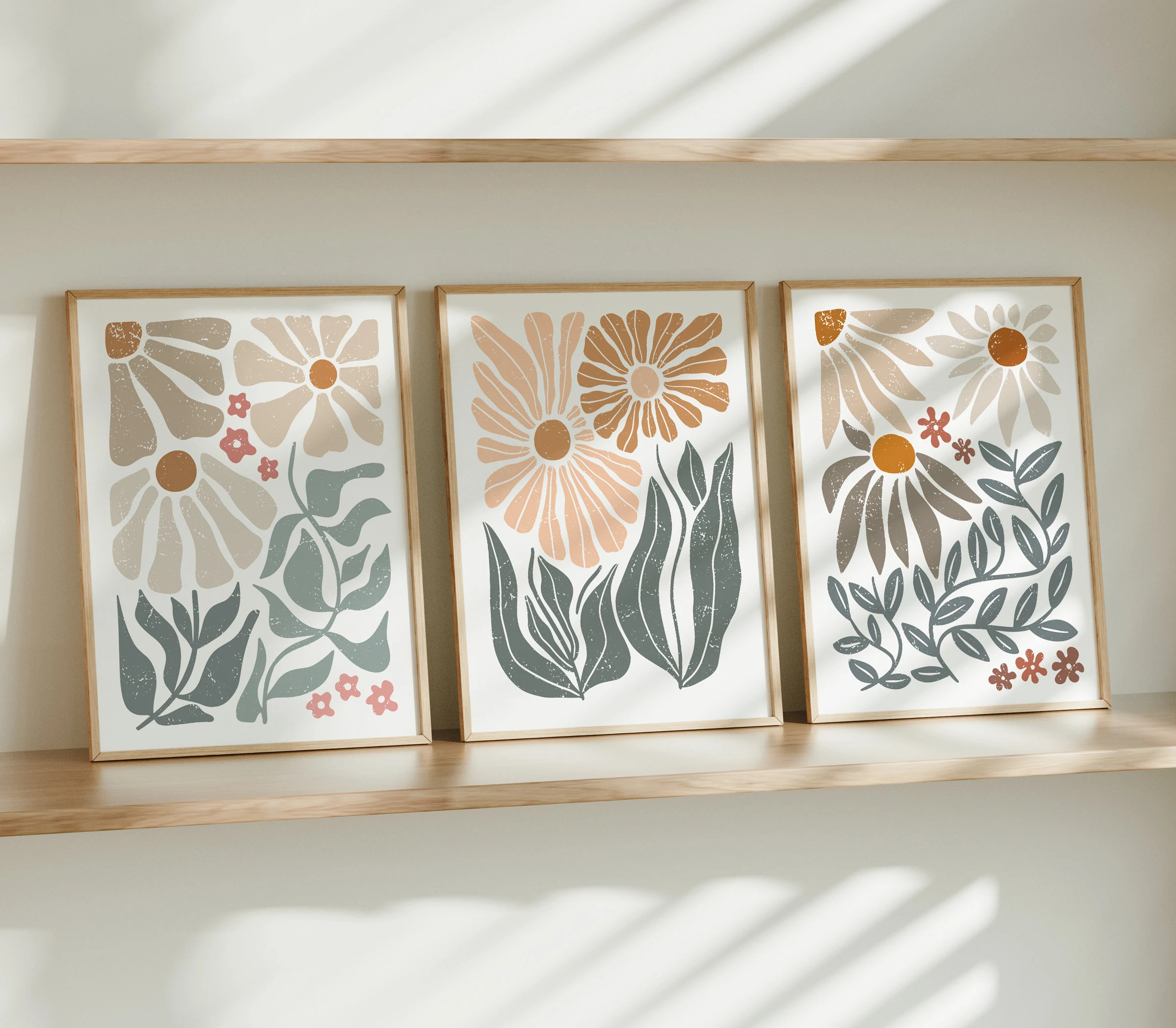 Boho Abstract Floral Canvas Wa - Home Cinema Wall Art recensione e prezzo