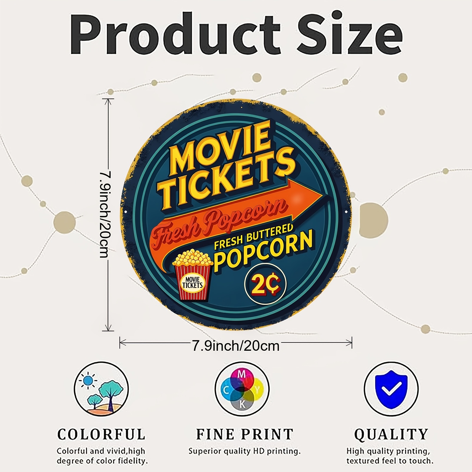 2D Flat 1pc Aluminum Sign, Vin - Home Cinema Tickets recensione e prezzo