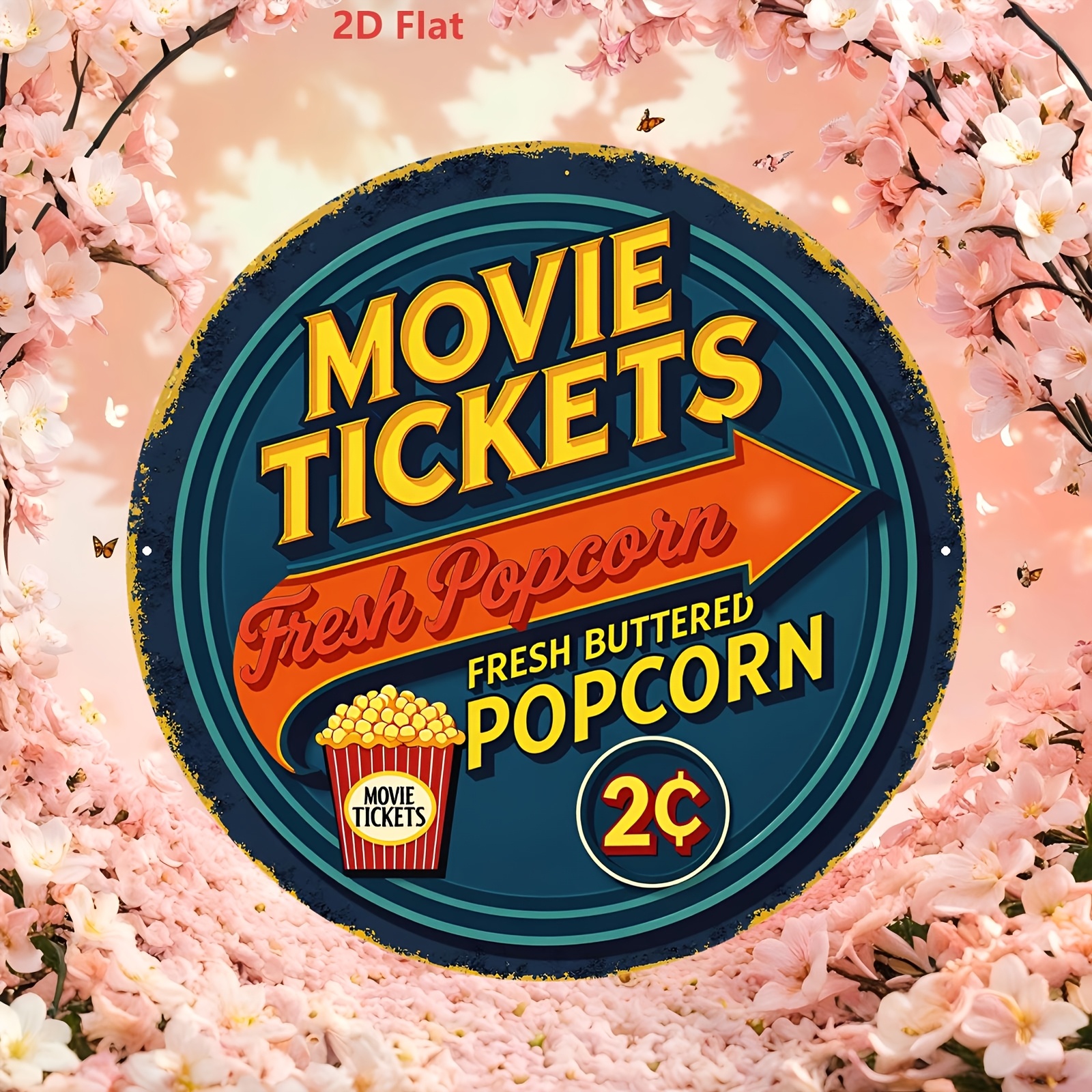 2D Flat 1pc Aluminum Sign, Vin - Home Cinema Tickets recensione e prezzo
