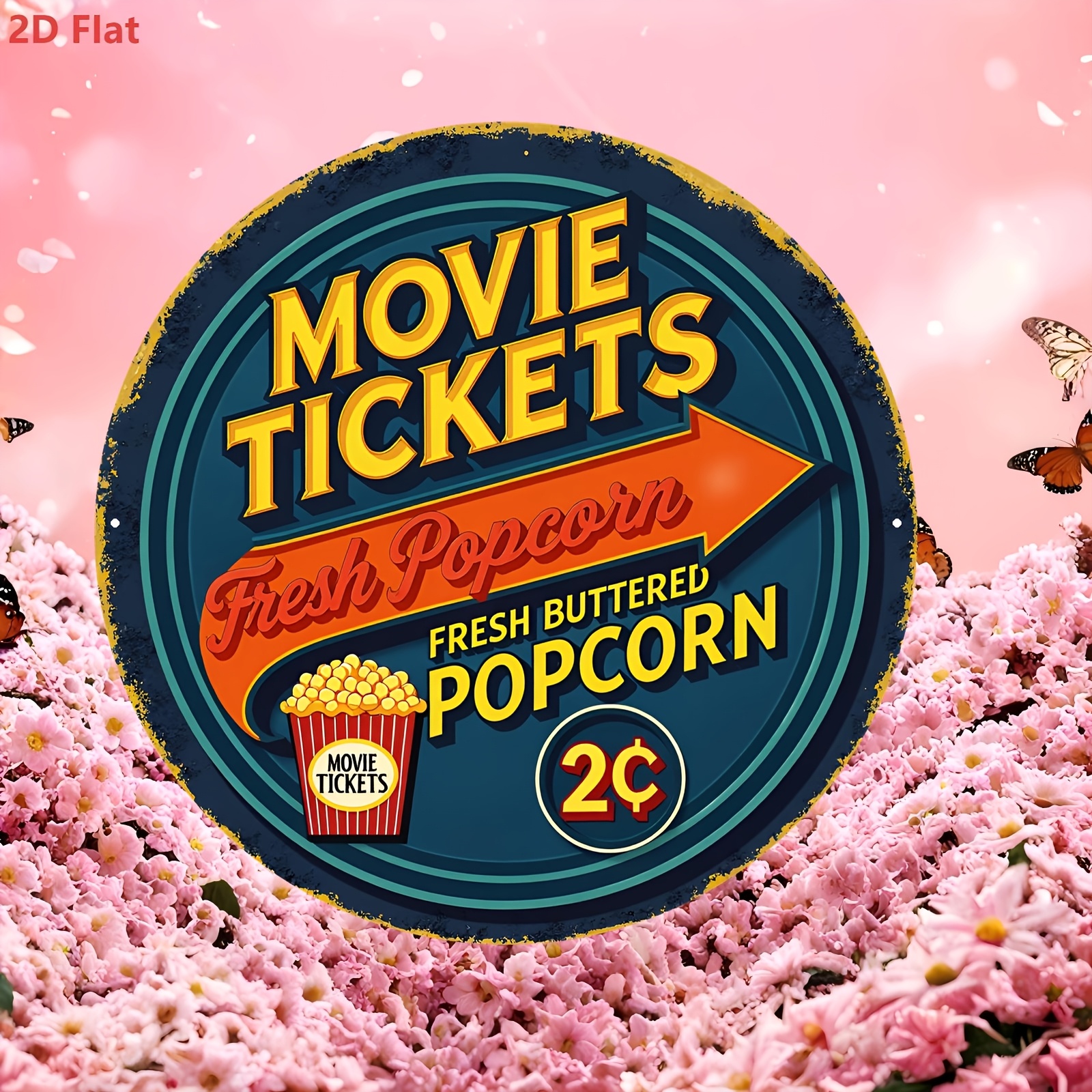 2D Flat 1pc Aluminum Sign, Vin - Home Cinema Tickets recensione e prezzo