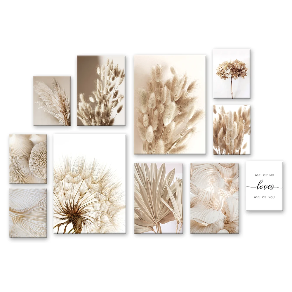 Beige Flower Reed Dandelion Mu - Home Cinema Wall Art recensione e prezzo