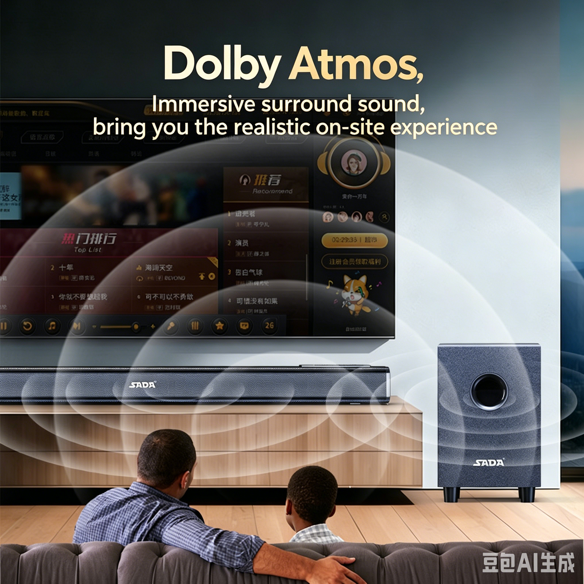 Soundbar with Subwoofer, SADA  - Home Cinema Dolby Atmos recensione e prezzo