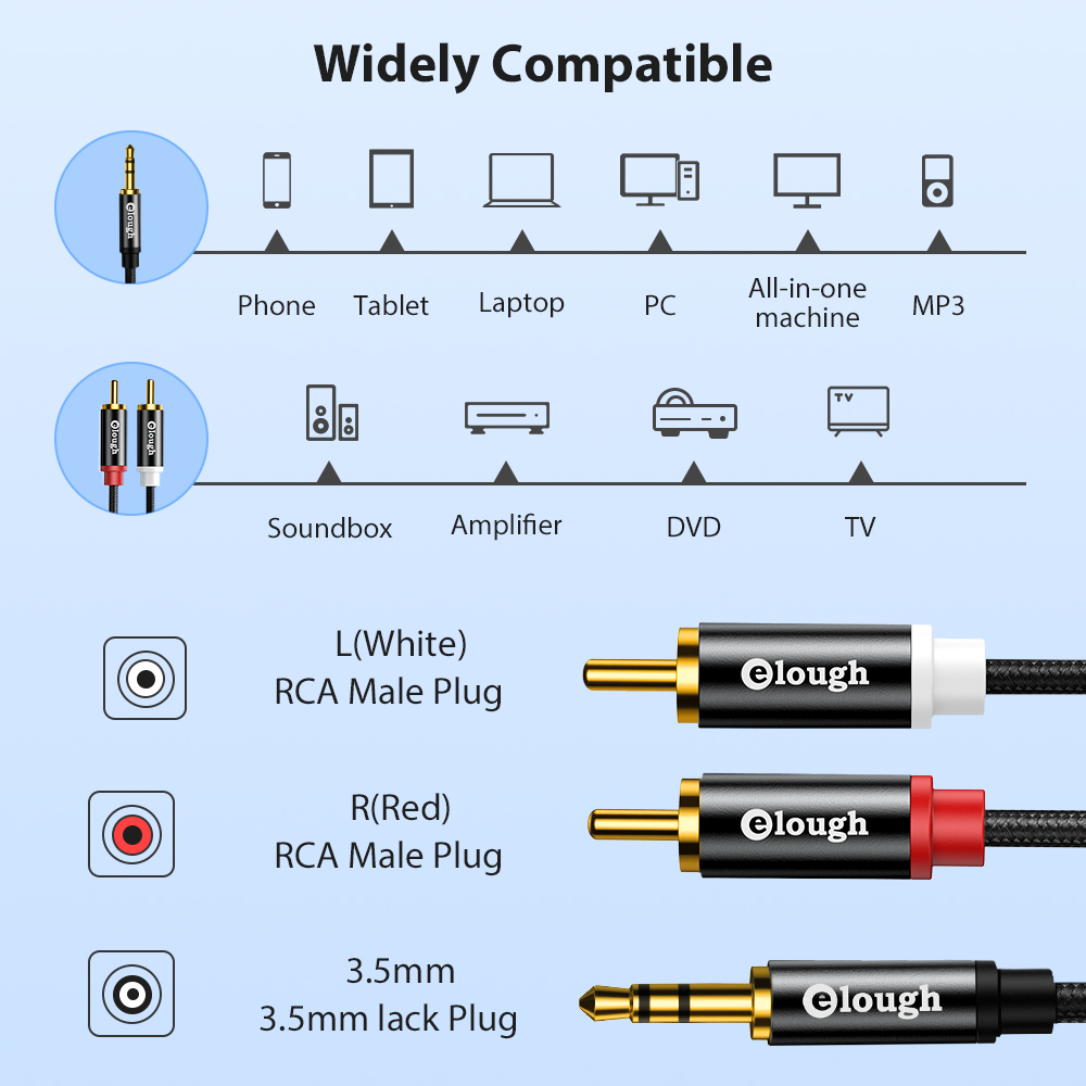 Elough RCA Cable AUX RCA Speak - Home Cinema Player recensione e prezzo