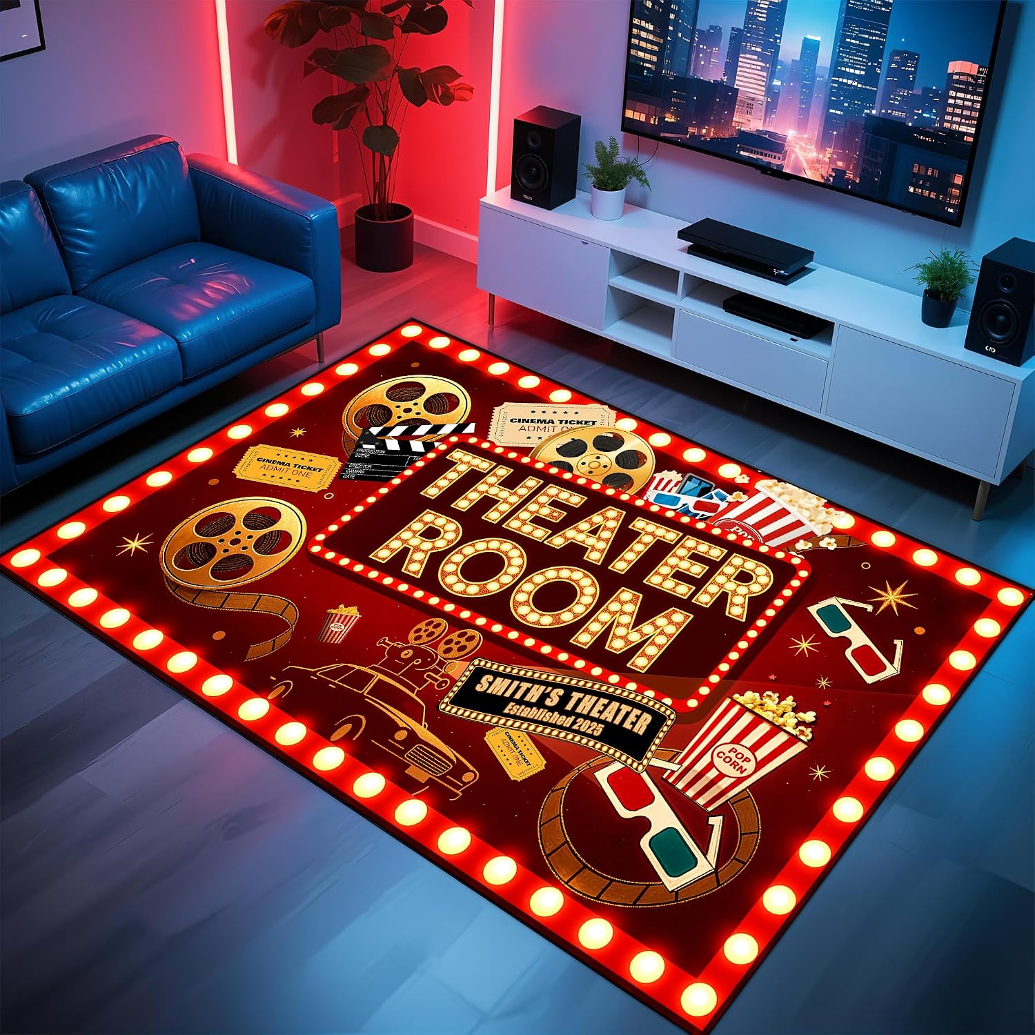 Movie Night Area Rug Home Thea - Home Cinema Flooring recensione e prezzo
