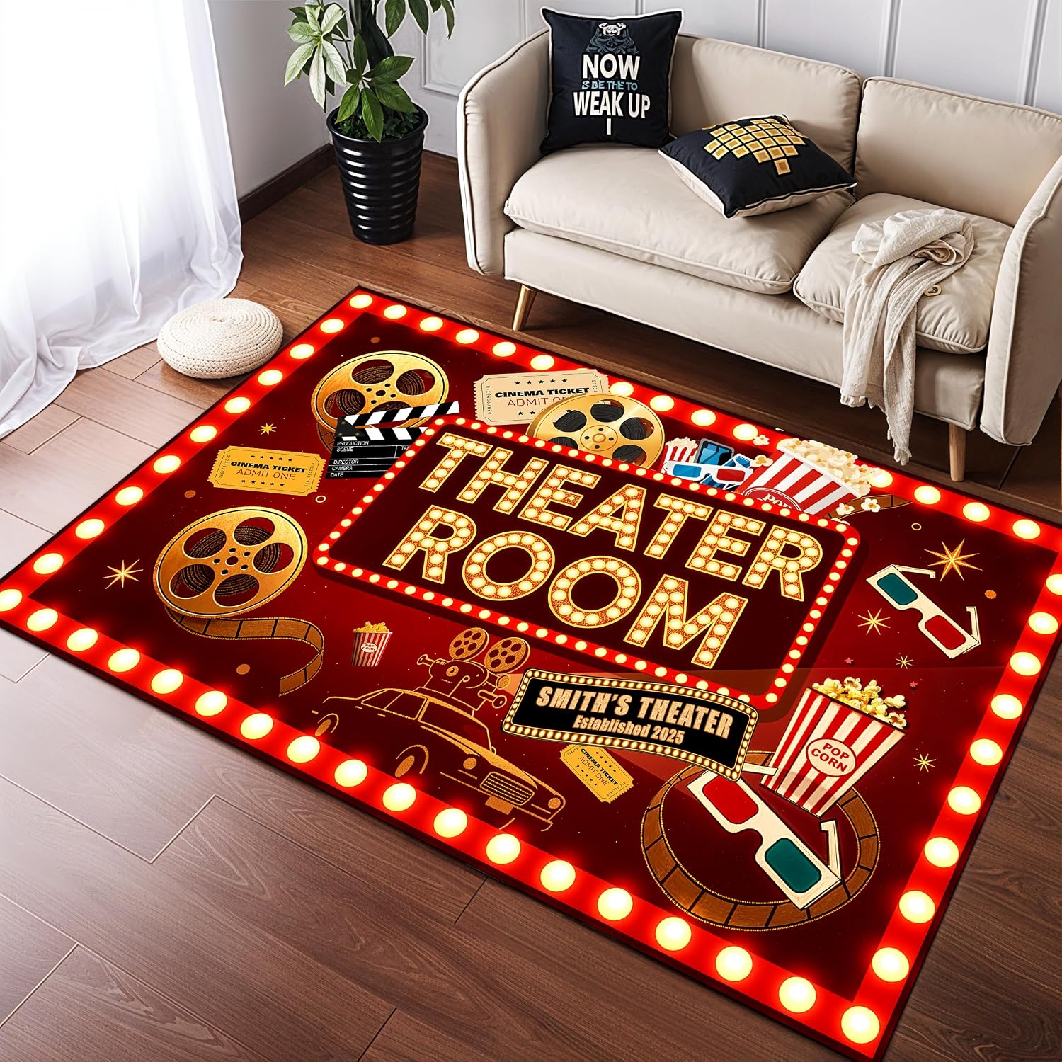 Movie Night Area Rug Home Thea - Home Cinema Flooring recensione e prezzo