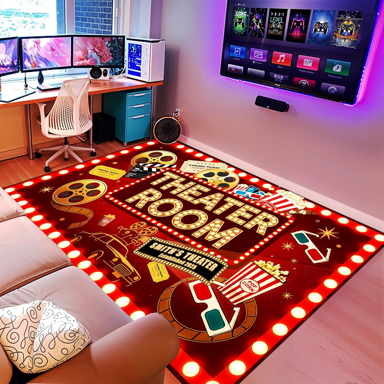 Movie Night Area Rug Home Thea - Home Cinema Flooring recensione e prezzo