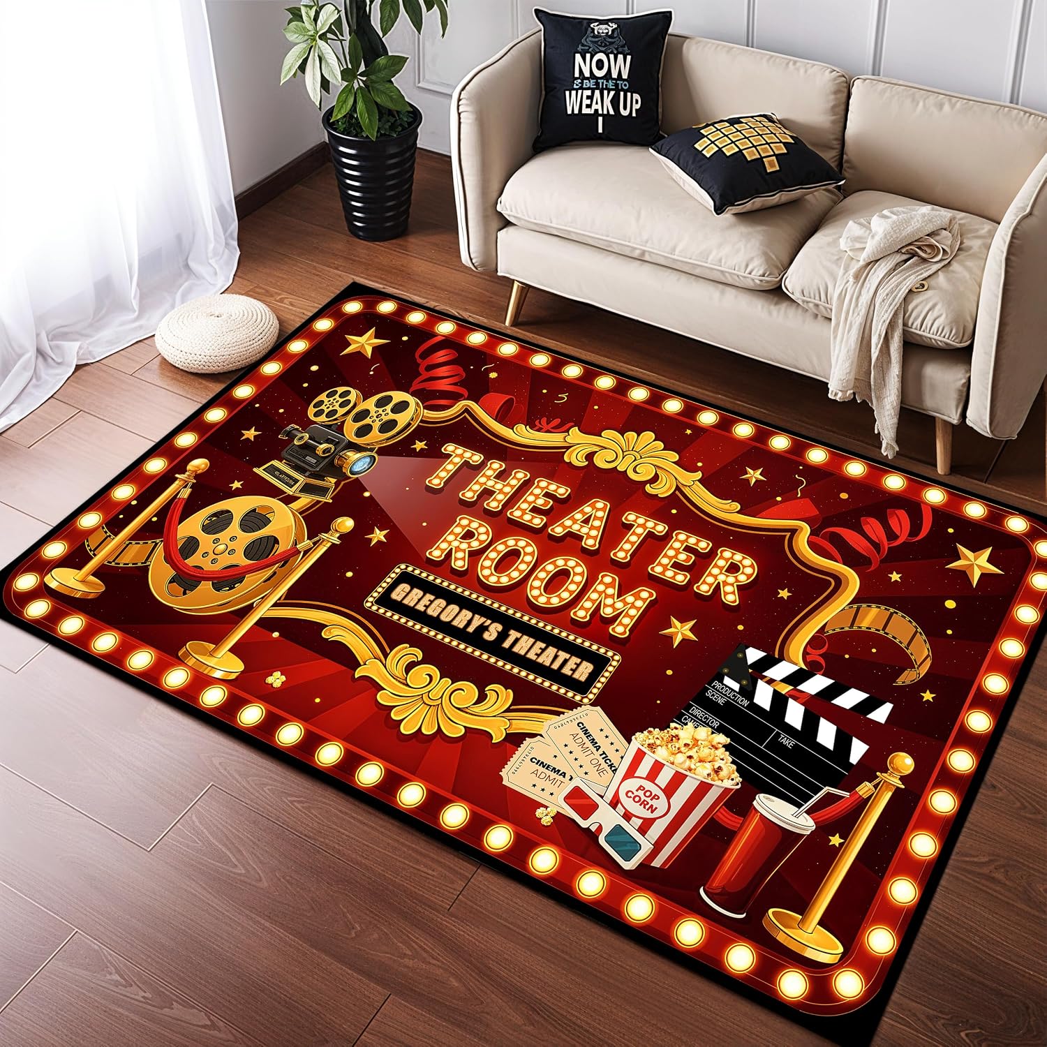 Custom Lettering Cinema Rug, S - Home Cinema Experience recensione e prezzo
