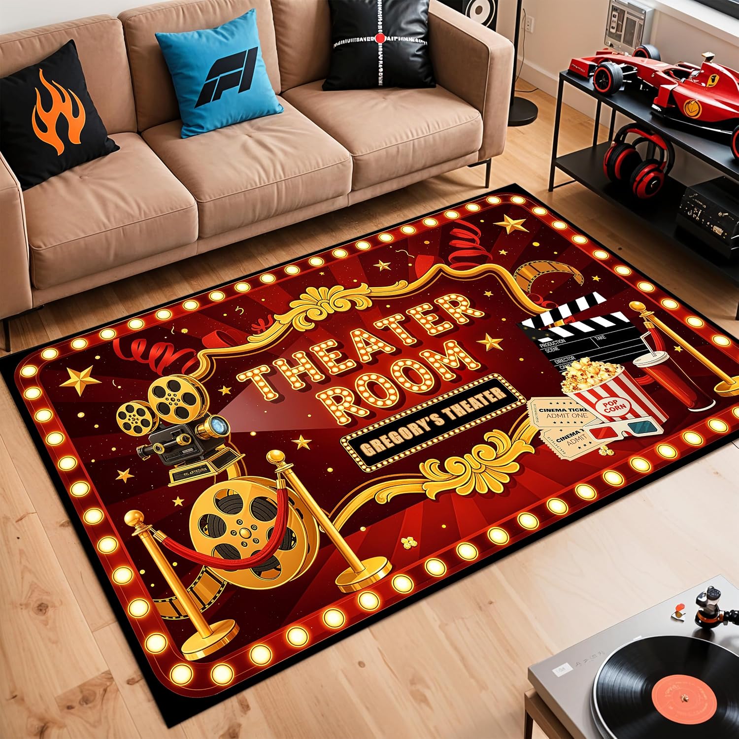 Custom Lettering Cinema Rug, S - Home Cinema Experience recensione e prezzo