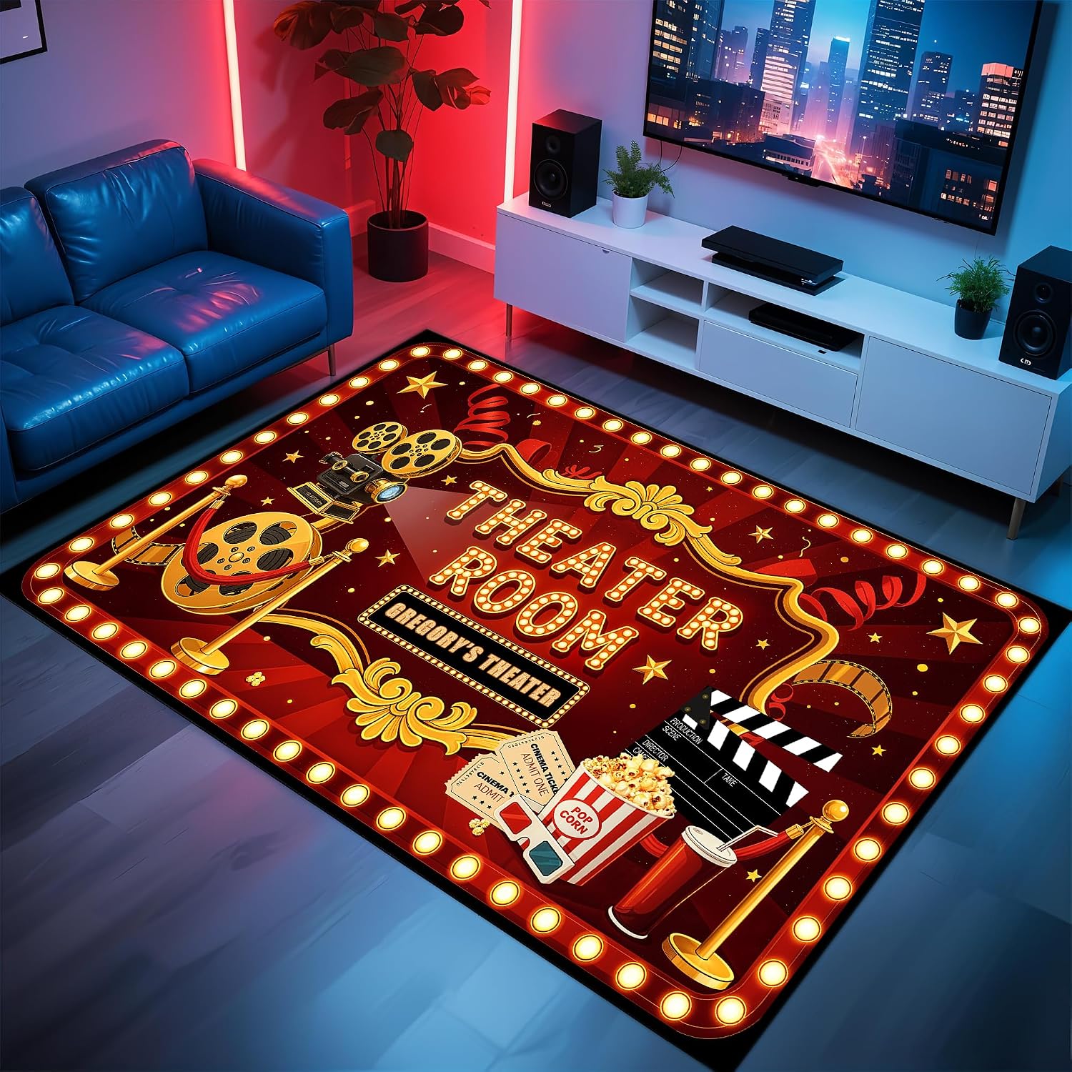 Custom Lettering Cinema Rug, S - Home Cinema Experience recensione e prezzo