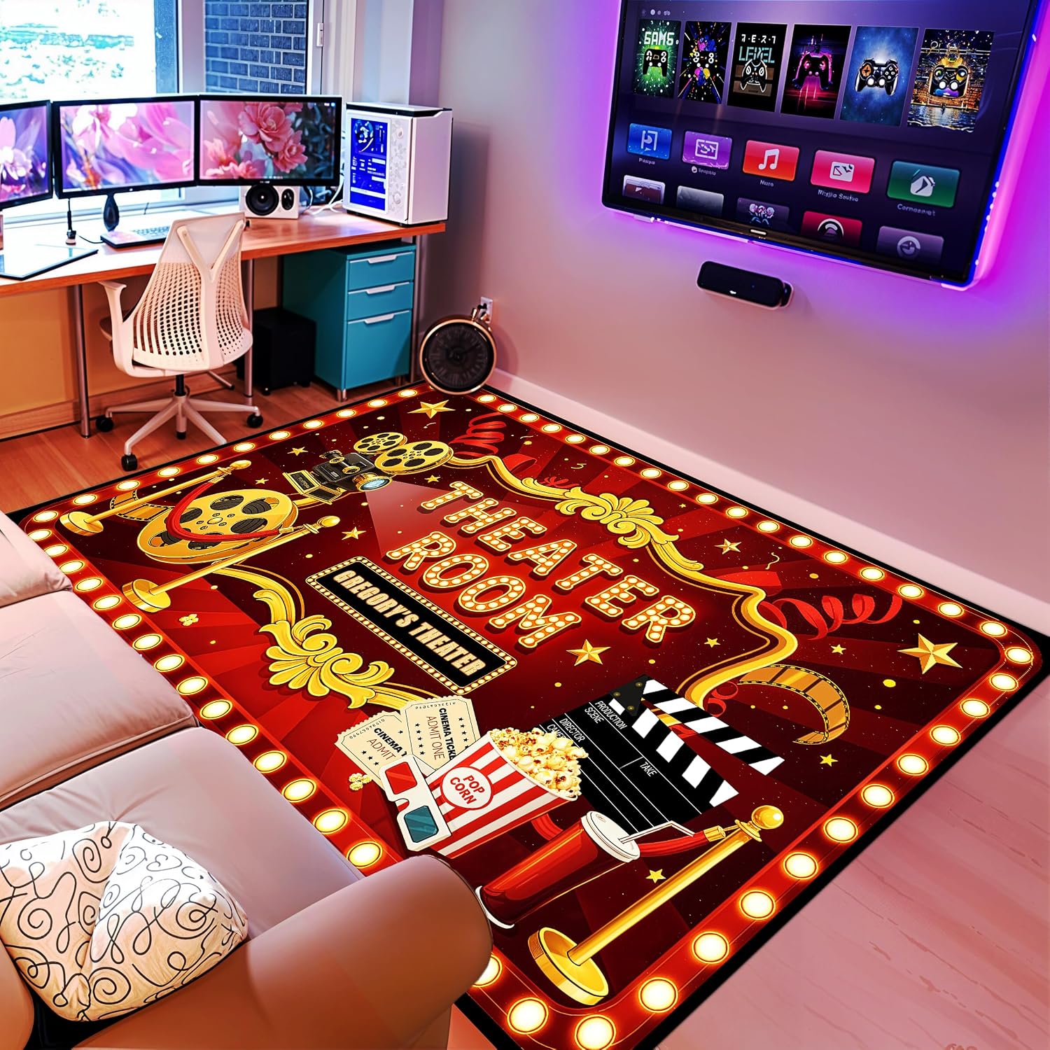 Custom Lettering Cinema Rug, S - Home Cinema Experience recensione e prezzo